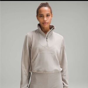 Lululemon brushed softstreme ribbed half zip size 10